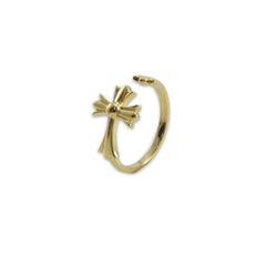 3D cross Gold Ring