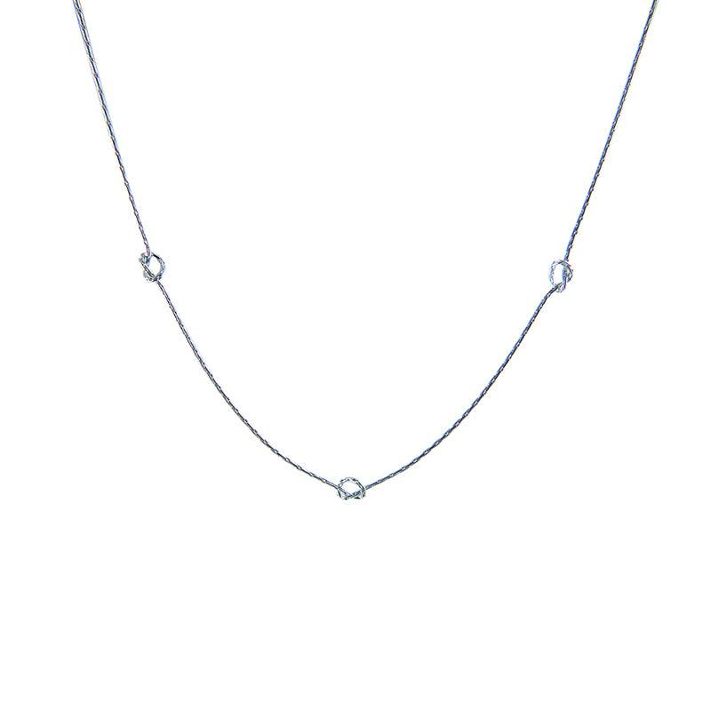 Triple knots Silver Short Necklace