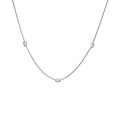 Triple knots Silver Short Necklace