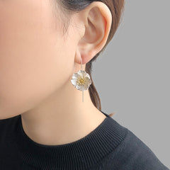 Morning Glory Gold Sterling Sliver Pull-Thru Earrings