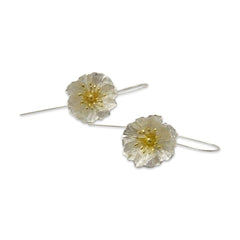Morning Glory Gold Sterling Sliver Pull-Thru Earrings