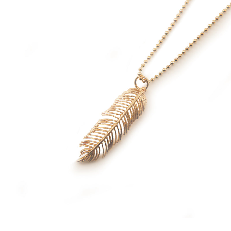 Fern Leaf Rose Gold Sterling Silver Medium Length Necklace