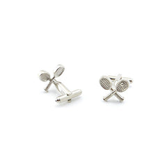 Tennis Racket & Ball Silver Cufflinks