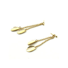 Double Leaf Set Gold Studs
