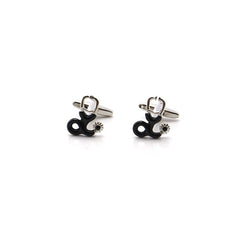 Stethoscope Black & Silver Cufflinks