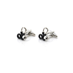 Stethoscope Black & Silver Cufflinks