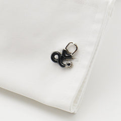 Stethoscope Black & Silver Cufflinks