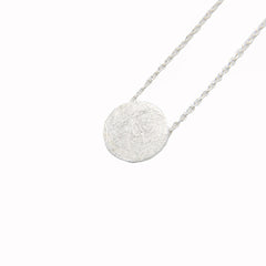 Solid Circle Silver Short Necklace