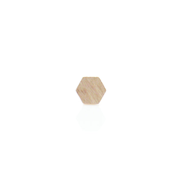 Single Hexagon Rose Gold Sterling Silver Studs