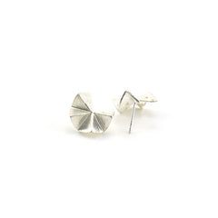 Geometric Moon Sterling Silver Studs