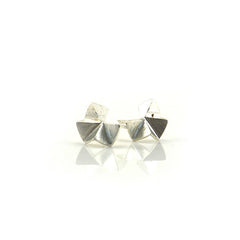 Geometric Moon Sterling Silver Studs