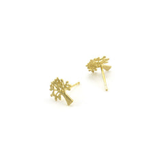 Banyan Tree Gold Sterling Silver Studs