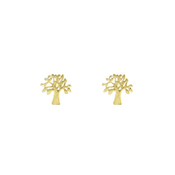 Banyan Tree Gold Sterling Silver Studs
