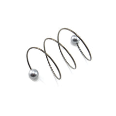 Slinky Wire Pearl Black Sterling Silver Bangle