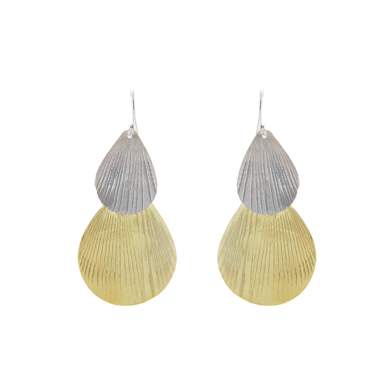 Duo WaterDrop Gold Sterling Silver Earrings