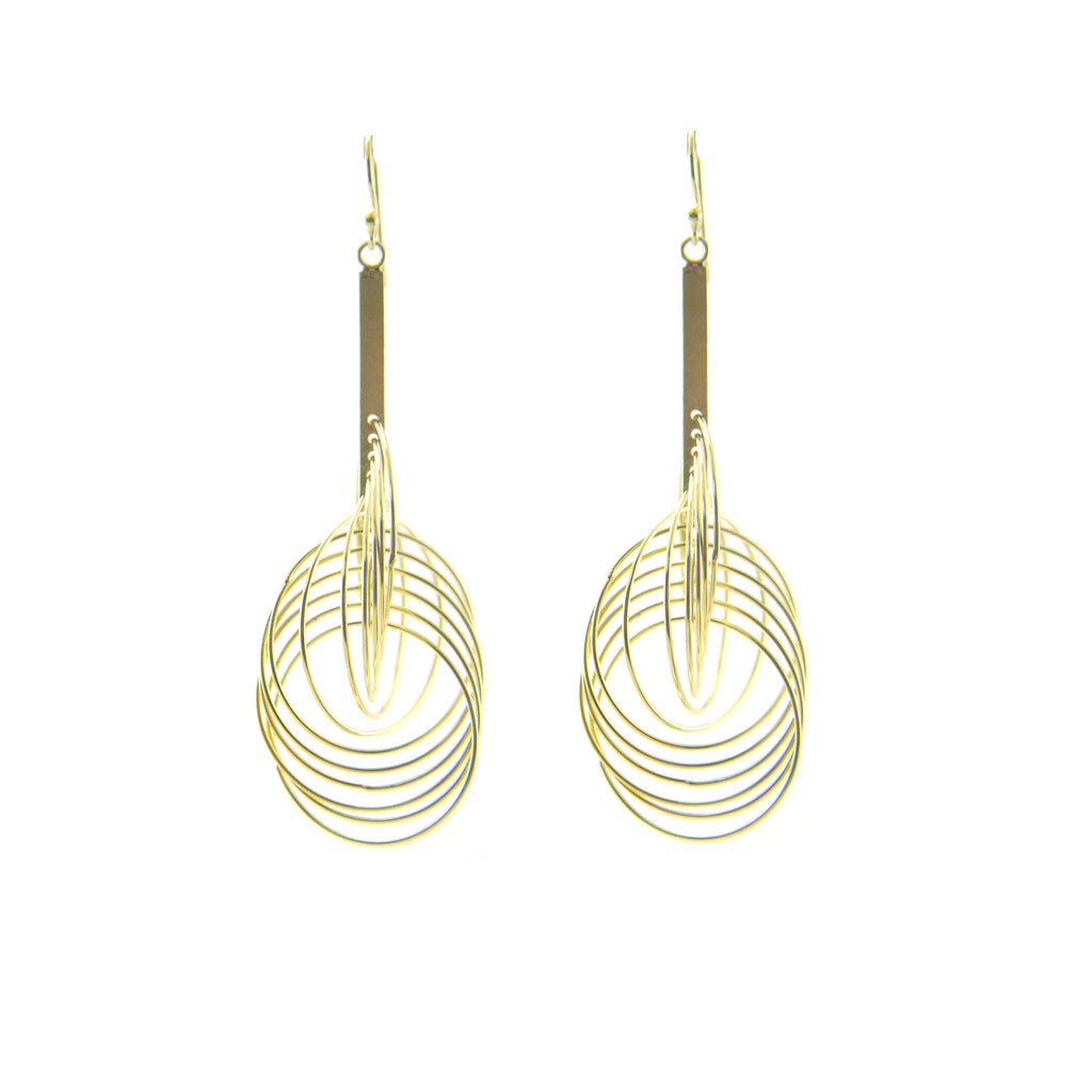 Big Whisker Gold Sterling Silver Earrings