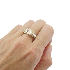 Plum Branch Leaf Sterling Silver Ring