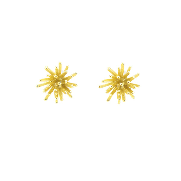 Sea Urchin Gold Sterling Silver Studs