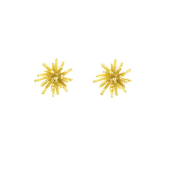 Sea Urchin Gold Sterling Silver Studs