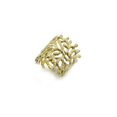 Coral Gold Sterling Sliver Ring