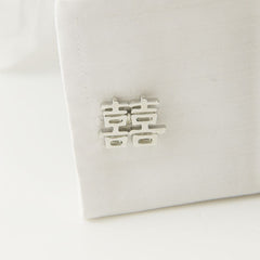 Double Happiness Sliver Cufflinks