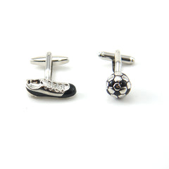 Soccer Shoe & 3D Soccer Ball Cufflinks