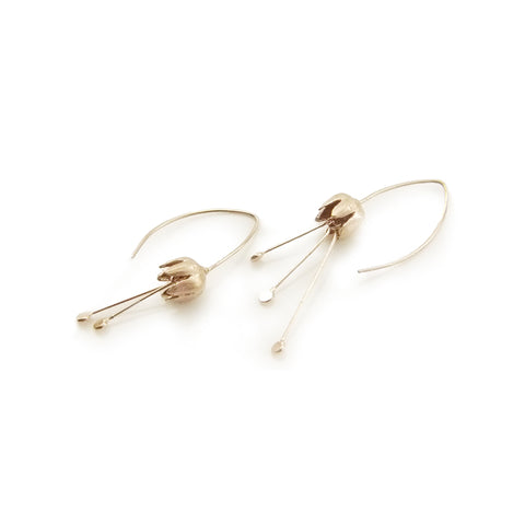 Campanula Bell Rose Gold Sterling Sliver Earrings