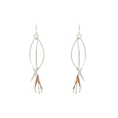Bird of Paradise Sliver & Rose Gold Sterling Silver Earrings