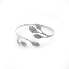 Flower Heart Branches Sterling Sliver Bangle