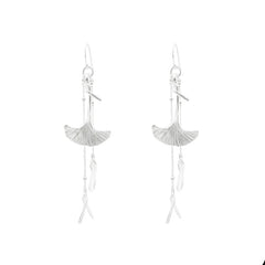 Ginkgo Leaf Sliver Earrings