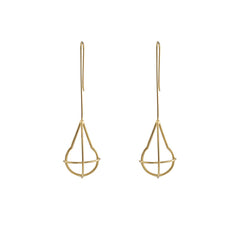 Waterdrop Geometry Gold Drop Earrings