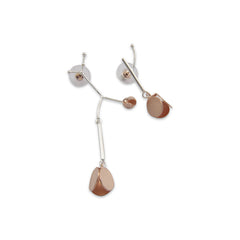 Plum Flower Rose Gold & Sliver Studs