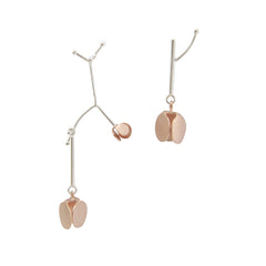 Plum Flower Rose Gold & Sliver Studs