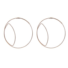 Cutout Gaint Circle Rose Gold Sterling Sliver Earrings