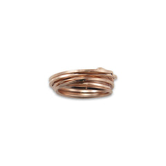 Thin Multi-line Rose Gold Sterling Sliver Ring