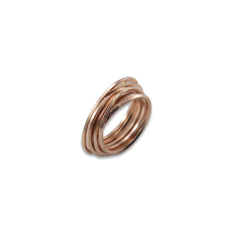 Thin Multi-line Rose Gold Sterling Sliver Ring
