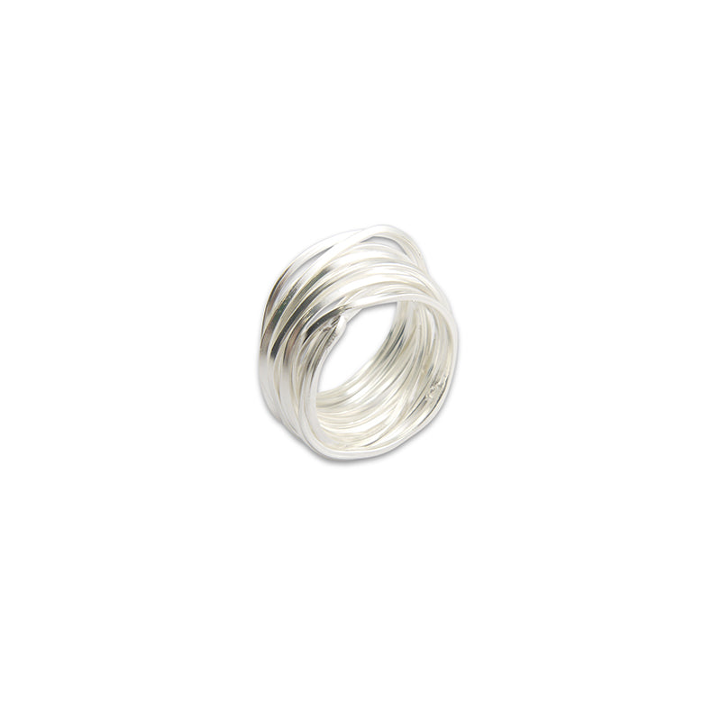 Thick Multi-line Sterling Sliver Ring