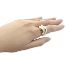 Gold Silver set of two sterling silver rings