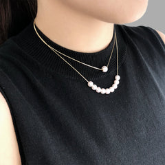 18K Real Gold + 10 pieces 8mm Akoya Long & Short two way necklaces