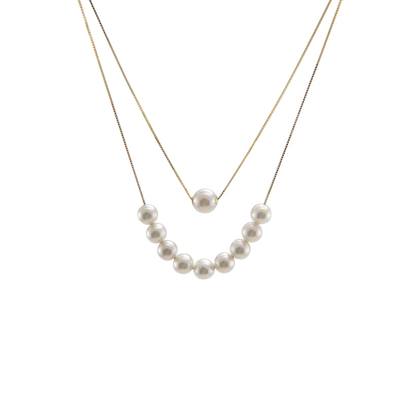 18K Real Gold + 10 pieces 8mm Akoya Long & Short two way necklaces