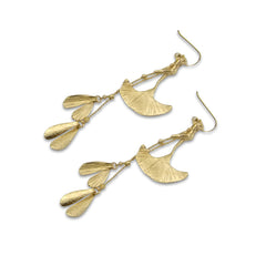 Ginkgo Leaf Gold Earrings