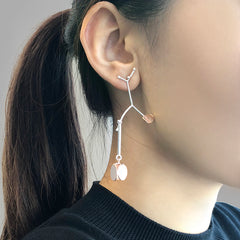 Plum Flower Rose Gold & Sliver Studs