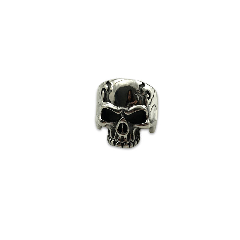Big Skull Shinny Sterling Silver Ring