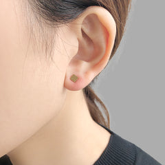 Single Square Silver Sterling Silver Studs