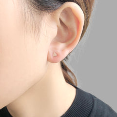 Single Triangle Rose Gold Sterling Silver Studs