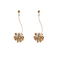 Hydrangea Dangle Rose Gold and Silver Sterling Silver Pierced Earrings