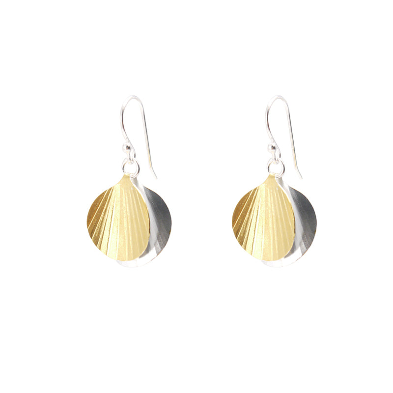 Duo Mini Orbicular Silver and Gold Sterling Silver Earrings