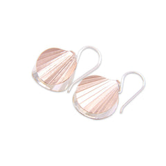 Duo Mini Orbicular Silver and Rose Gold Sterling Silver Earrings