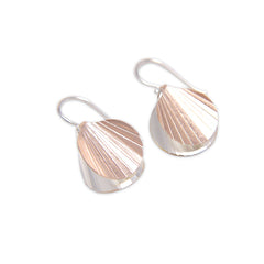 Duo Mini Orbicular Silver and Rose Gold Sterling Silver Earrings
