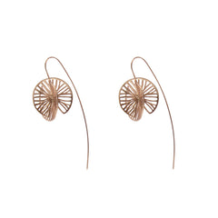 Cutout 3D Twisted Sphere Rose Gold Sterling Silver Pull-Thru Earrings